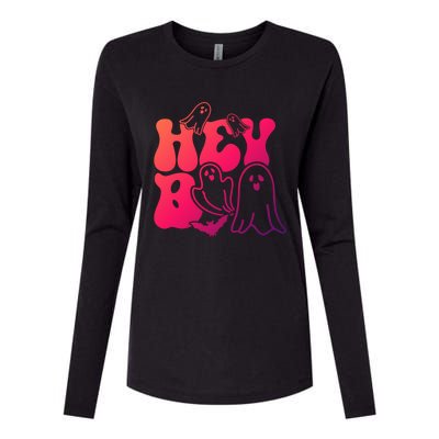 Retro Halloween Hey Boo Cool Gift Womens Cotton Relaxed Long Sleeve T-Shirt