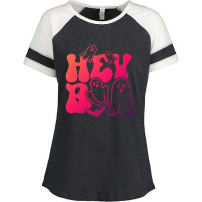 Retro Halloween Hey Boo Cool Gift Enza Ladies Jersey Colorblock Tee