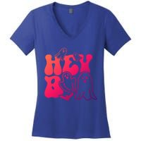 Retro Halloween Hey Boo Cool Gift Women's V-Neck T-Shirt