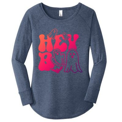 Retro Halloween Hey Boo Cool Gift Women's Perfect Tri Tunic Long Sleeve Shirt