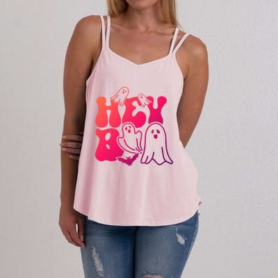 Retro Halloween Hey Boo Cool Gift Women's Strappy Tank