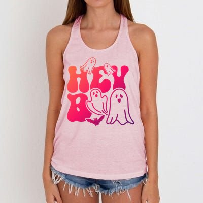 Retro Halloween Hey Boo Cool Gift Women's Knotted Racerback Tank