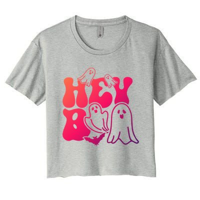 Retro Halloween Hey Boo Cool Gift Women's Crop Top Tee