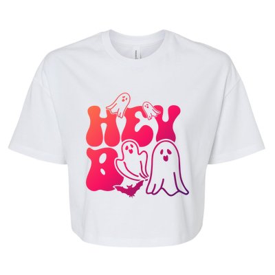 Retro Halloween Hey Boo Cool Gift Bella+Canvas Jersey Crop Tee