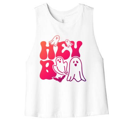 Retro Halloween Hey Boo Cool Gift Women's Racerback Cropped Tank