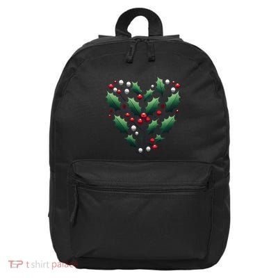 Rustic Holly Heart Wreath 16 in Basic Backpack