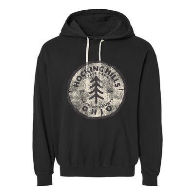 Retro Hocking Hills State Park Souvenir Garment-Dyed Fleece Hoodie