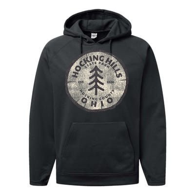 Retro Hocking Hills State Park Souvenir Performance Fleece Hoodie