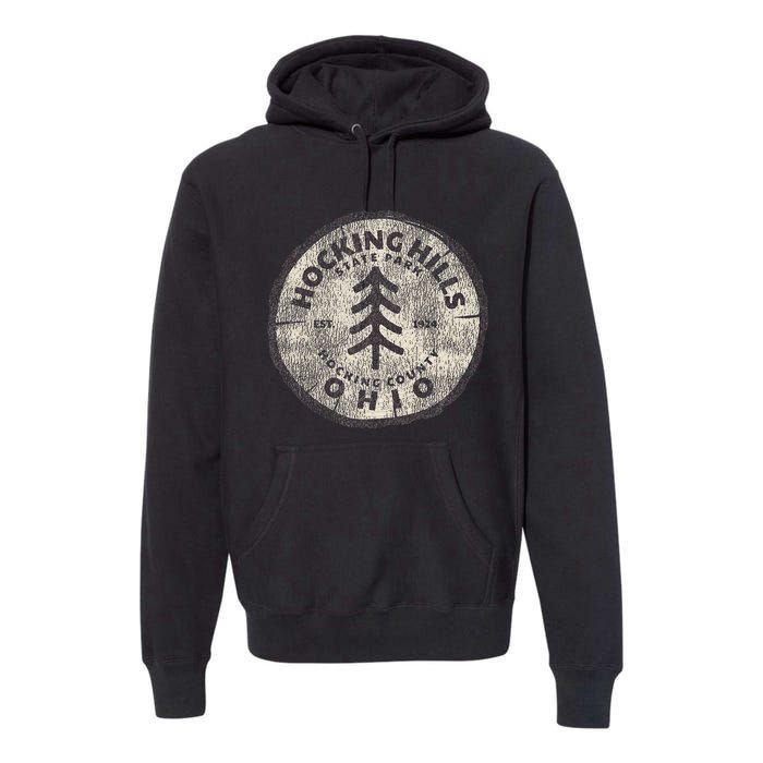 Retro Hocking Hills State Park Souvenir Premium Hoodie