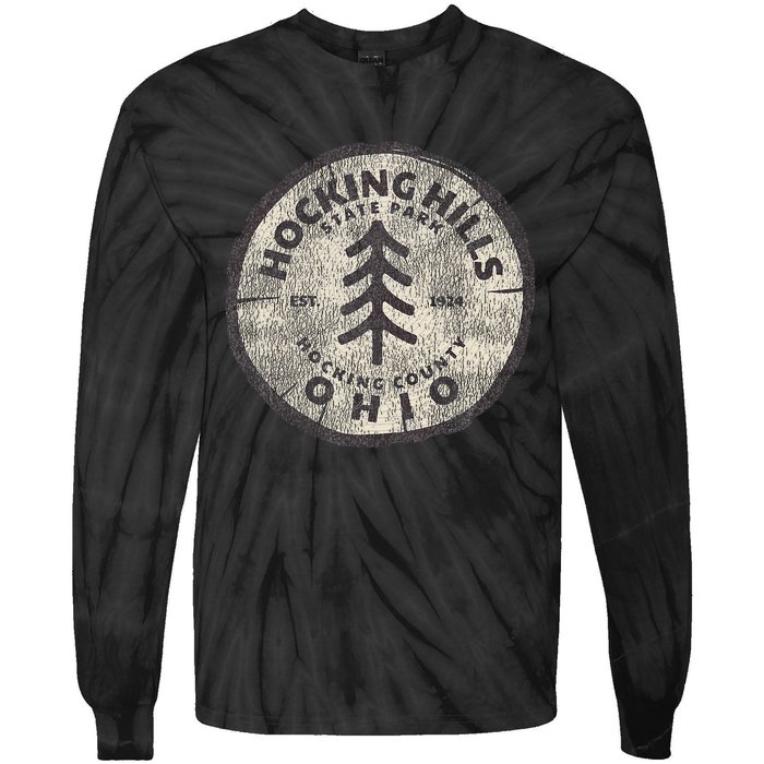 Retro Hocking Hills State Park Souvenir Tie-Dye Long Sleeve Shirt