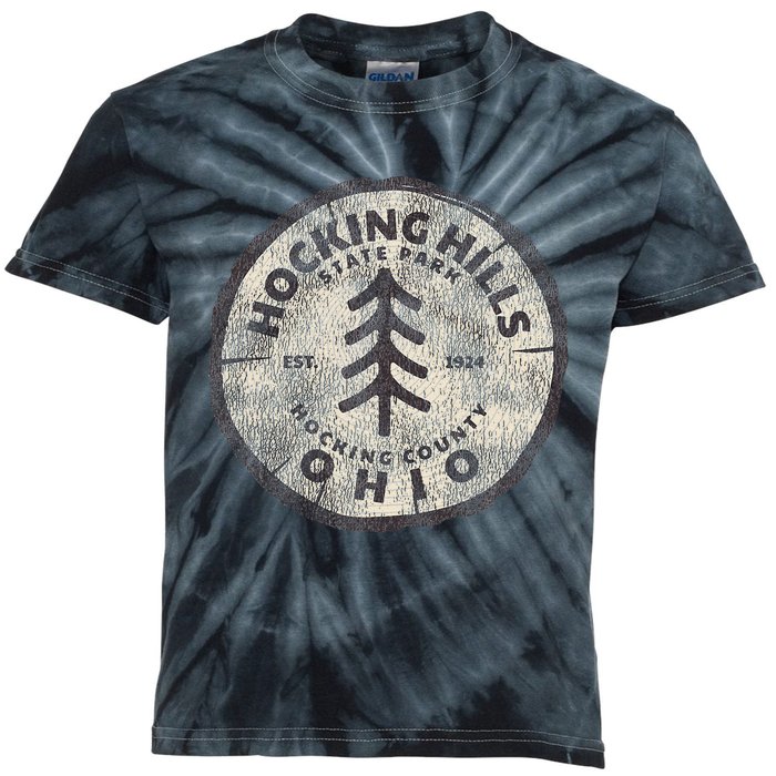 Retro Hocking Hills State Park Souvenir Kids Tie-Dye T-Shirt