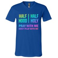 Rainbow Half Hood Half Holy Gift V-Neck T-Shirt