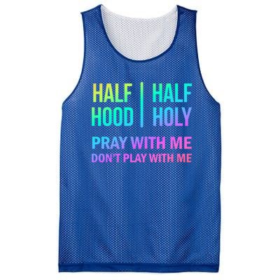 Rainbow Half Hood Half Holy Gift Mesh Reversible Basketball Jersey Tank