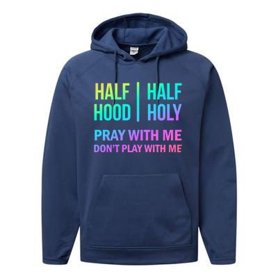 Rainbow Half Hood Half Holy Gift Performance Fleece Hoodie