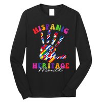 Retro Hispanic Heritage Month All Countries Heart Hands Long Sleeve Shirt