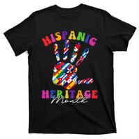 Retro Hispanic Heritage Month All Countries Heart Hands T-Shirt