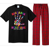 Retro Hispanic Heritage Month All Countries Heart Hands Pajama Set