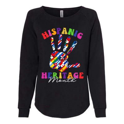 Retro Hispanic Heritage Month All Countries Heart Hands Womens California Wash Sweatshirt