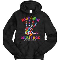 Retro Hispanic Heritage Month All Countries Heart Hands Tie Dye Hoodie