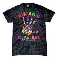 Retro Hispanic Heritage Month All Countries Heart Hands Tie-Dye T-Shirt