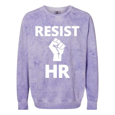 Resist HR Human Resources Funny Bosses Day Admin Work Humor Gift Colorblast Crewneck Sweatshirt