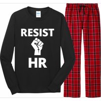 Resist HR Human Resources Funny Bosses Day Admin Work Humor Gift Long Sleeve Pajama Set