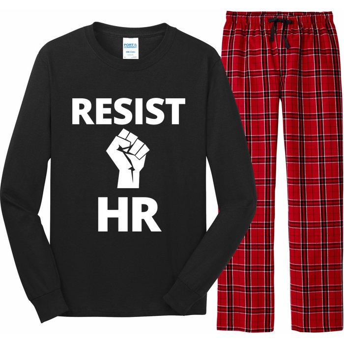 Resist HR Human Resources Funny Bosses Day Admin Work Humor Gift Long Sleeve Pajama Set