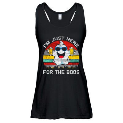 Retro Halloween Im Just Here For The Boos Cute Ghost Beer Ladies Essential Flowy Tank