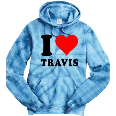 Red Heart I Love Travis Tie Dye Hoodie