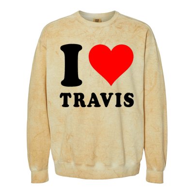 Red Heart I Love Travis Colorblast Crewneck Sweatshirt