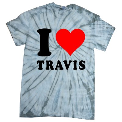 Red Heart I Love Travis Tie-Dye T-Shirt