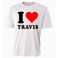 Red Heart I Love Travis Cooling Performance Crew T-Shirt