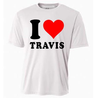 Red Heart I Love Travis Cooling Performance Crew T-Shirt