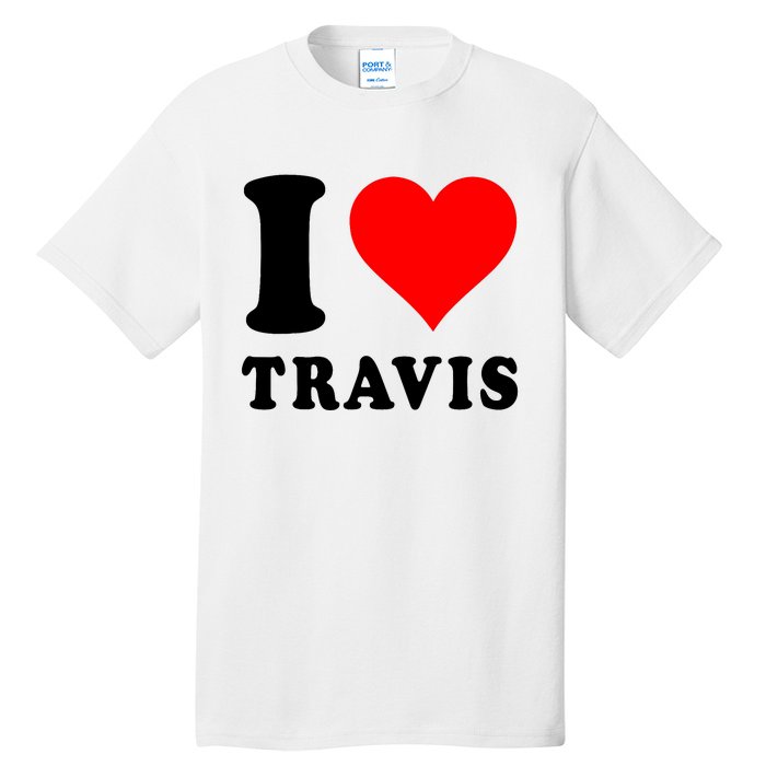 Red Heart I Love Travis Tall T-Shirt