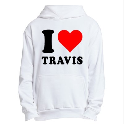 Red Heart I Love Travis Urban Pullover Hoodie