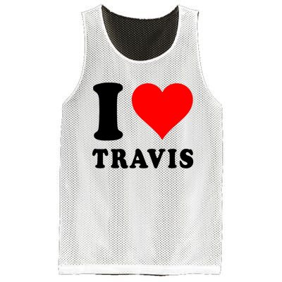 Red Heart I Love Travis Mesh Reversible Basketball Jersey Tank