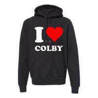 Red Heart I Love Colby Premium Hoodie