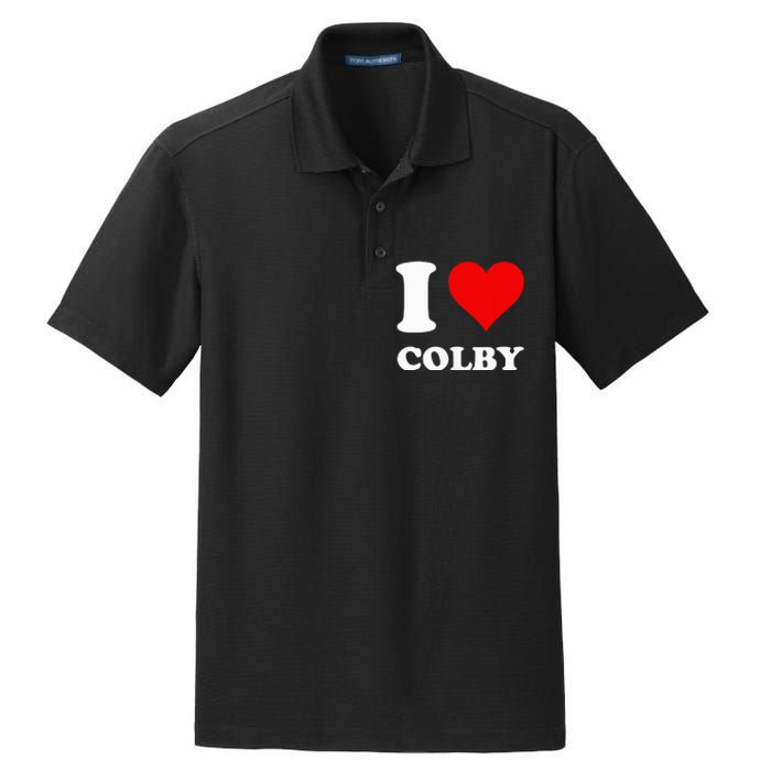 Red Heart I Love Colby Dry Zone Grid Polo