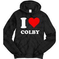 Red Heart I Love Colby Tie Dye Hoodie