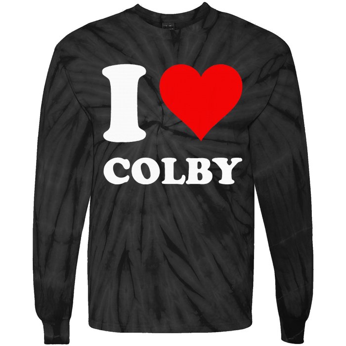 Red Heart I Love Colby Tie-Dye Long Sleeve Shirt