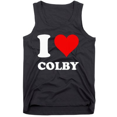 Red Heart I Love Colby Tank Top