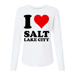 Red Heart I Love Salt Lake City Womens Cotton Relaxed Long Sleeve T-Shirt