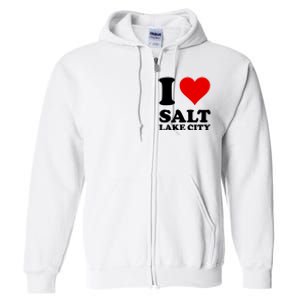 Red Heart I Love Salt Lake City Full Zip Hoodie