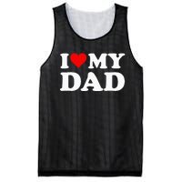 Red Heart I Love My Dad Mesh Reversible Basketball Jersey Tank