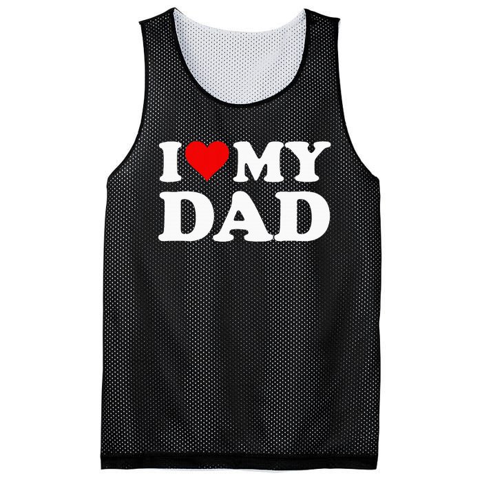 Red Heart I Love My Dad Mesh Reversible Basketball Jersey Tank