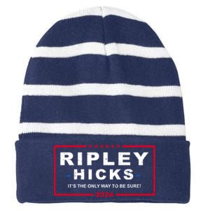 Ripley Hicks It's The Only Way To Be Sure 2024 Election Striped Beanie with Solid Band