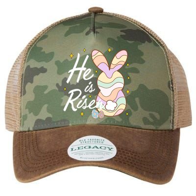 Retro He Is Risent Easter Sunday Legacy Tie Dye Trucker Hat