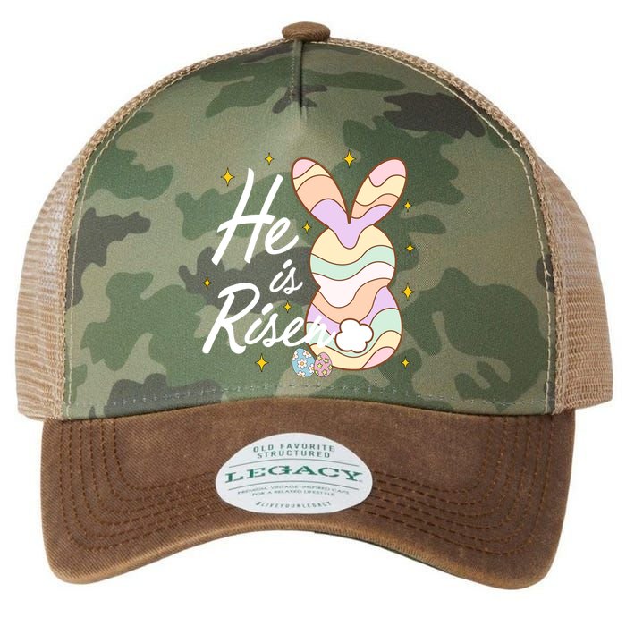 Retro He Is Risent Easter Sunday Legacy Tie Dye Trucker Hat
