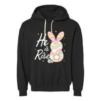 Retro He Is Risent Easter Sunday Garment-Dyed Fleece Hoodie