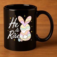 Retro He Is Risent Easter Sunday 11oz C Handle Ceramic Mug